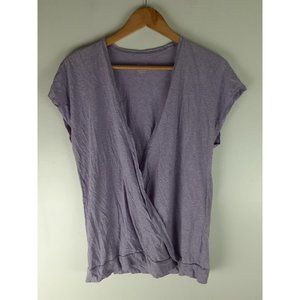 Pure Jill J. Jill Purple 100% Pima Cotton Surplice Pullover T-Shirt Tee S